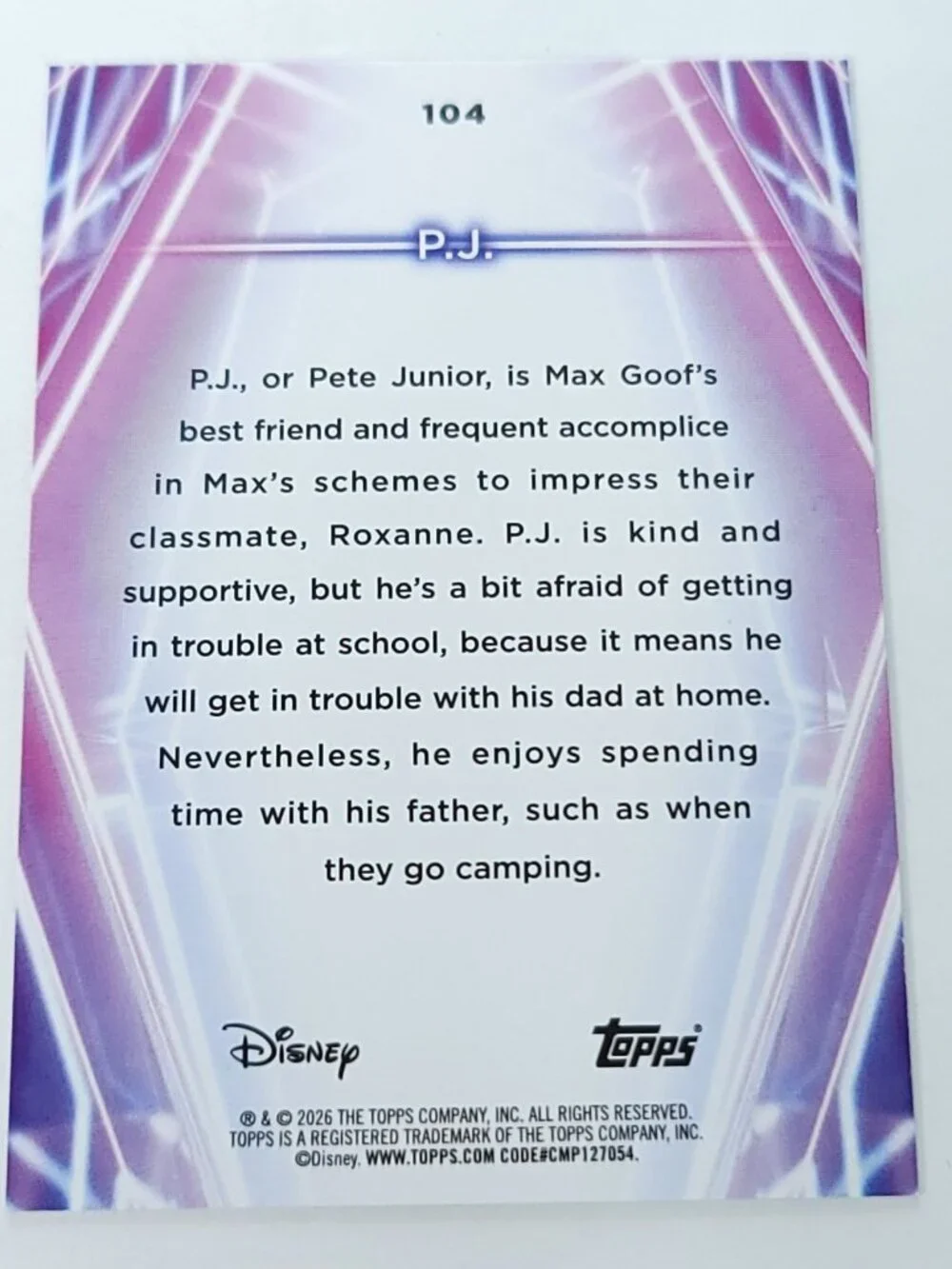 Pete Topps 2026 Disney Neon Holo Parallel Refractor Limited 146/199 - Picture 3 of 4